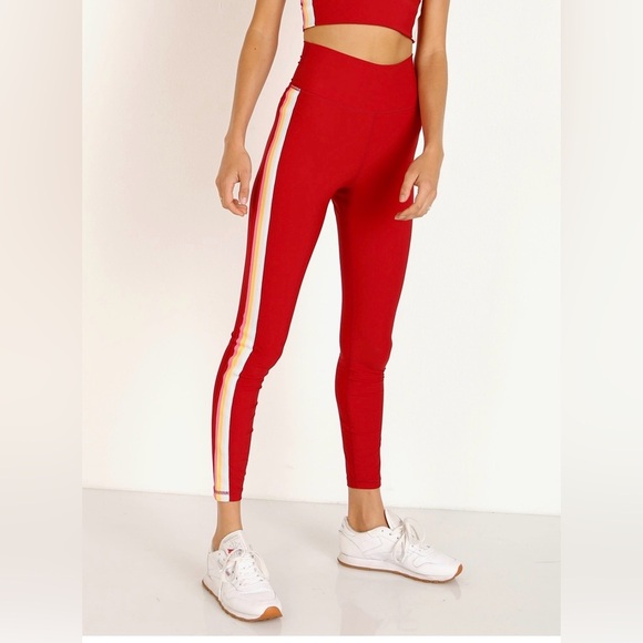 Spiritual Gangster Pants - Spiritual Gangster 7/8 Legging Dahlia Red XS